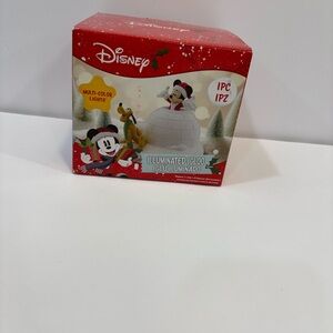 Disney Igloo Mickey Mouse Collectible Christmas Village Building w/ Color Change